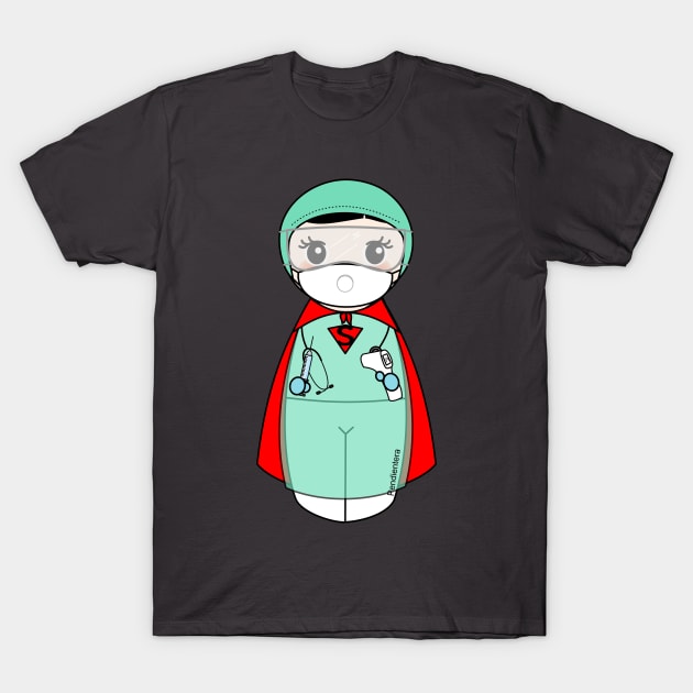 Kokeshi Nurse Superheroine T-Shirt by Pendientera